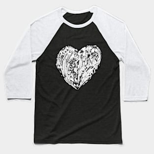 Floral Heart Doodle Baseball T-Shirt